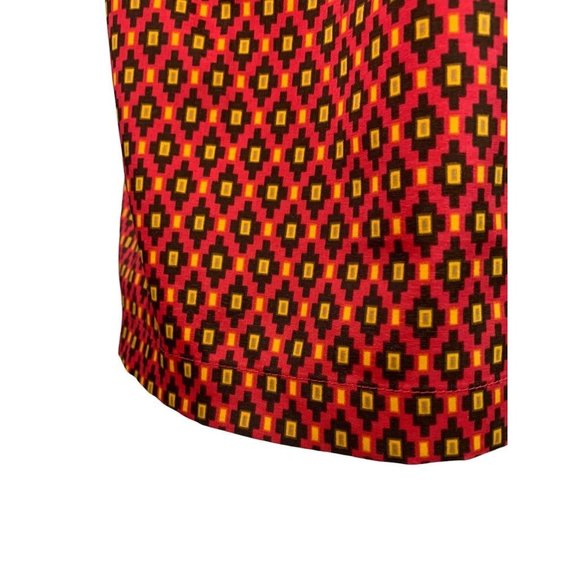 Large Tulle Red Diamond Pattern Mini Skirt Lined Back Zip 19" Length - Picture 5 of 7